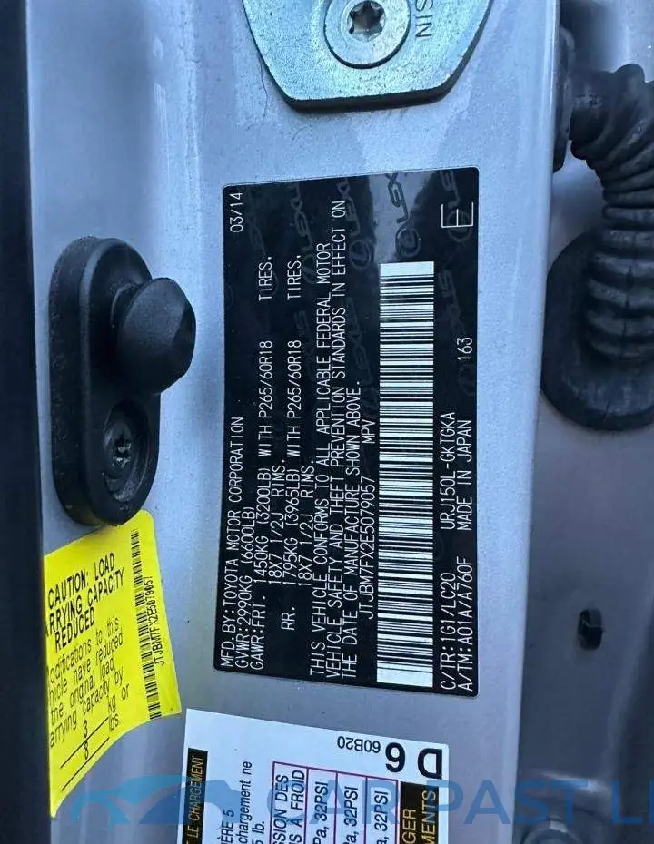 JTJBM7FX2E5079057# 10