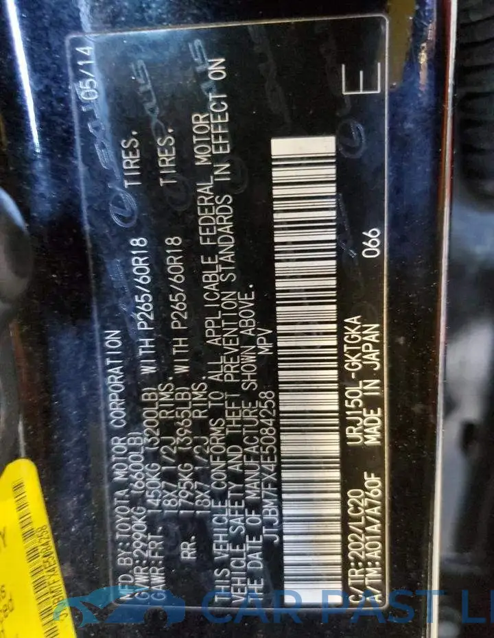 JTJBM7FX4E5084258# 13