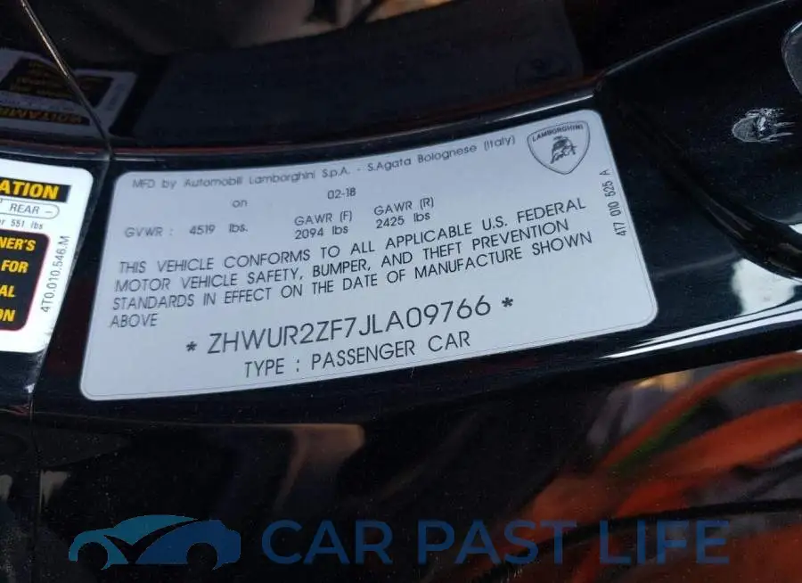 ZHWUR2ZF7JLA09766# 12