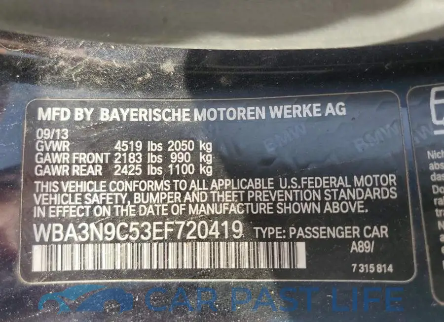WBA3N9C53EF720419# 12