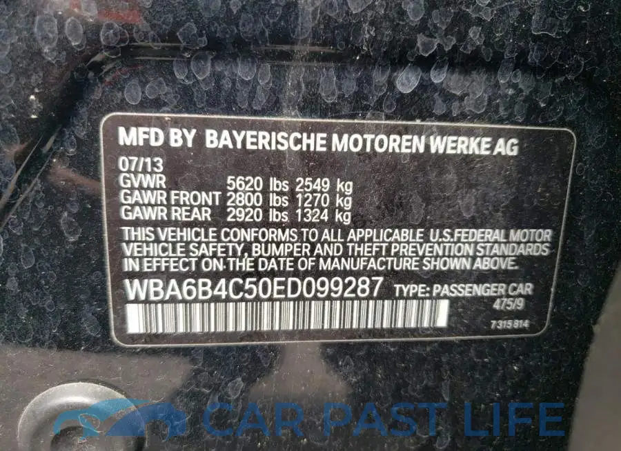 WBA6B4C50ED099287# 12