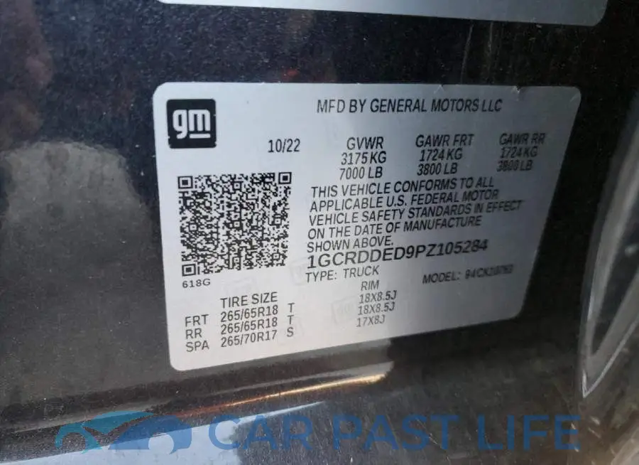 1GCRDDED9PZ105284# 12