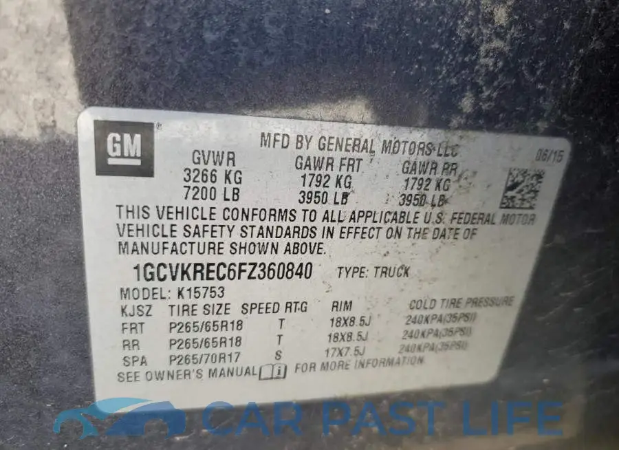 1GCVKREC6FZ360840# 12