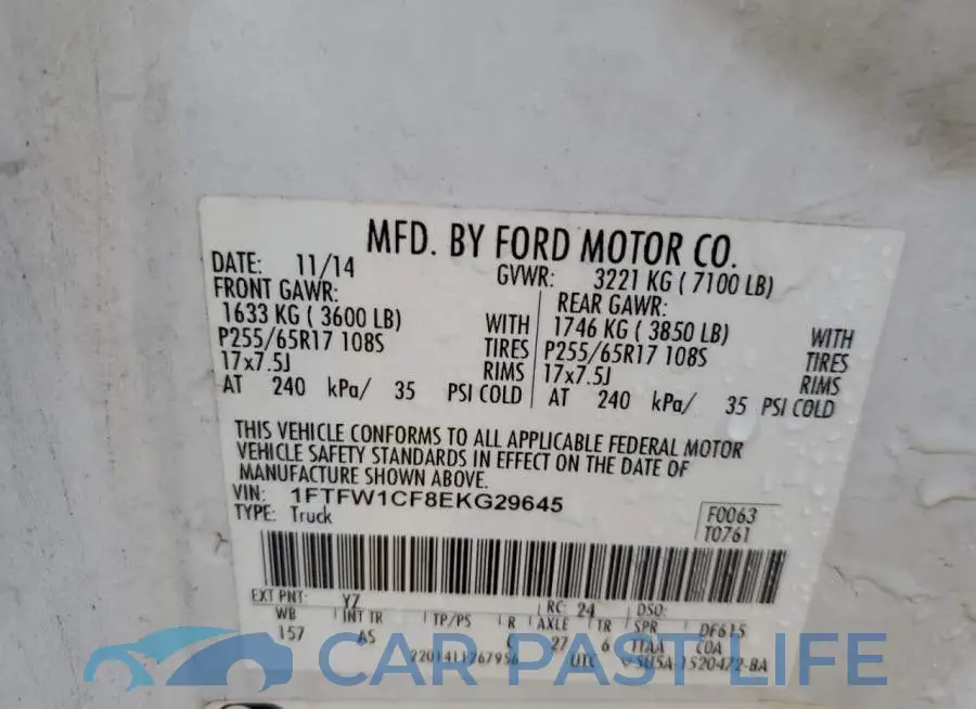 1FTFW1CF8EKG29645# 12
