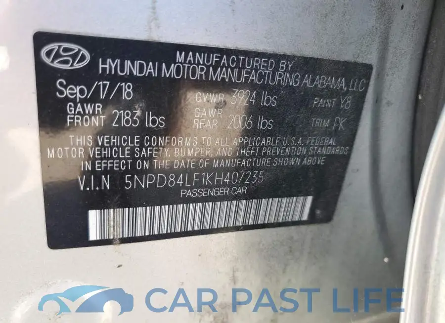5NPD84LF1KH407235# 12