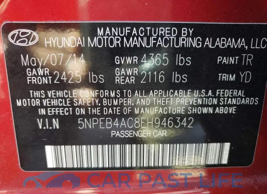 5NPEB4AC8EH946342# 13