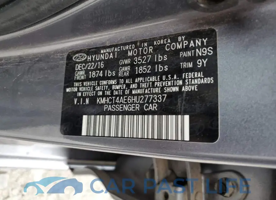 KMHCT4AE6HU277337# 12