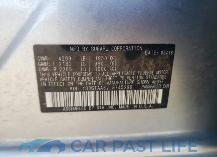 4S3GTAA62J3745296# 12
