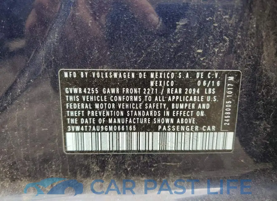 3VW4T7AU9GM066165# 12