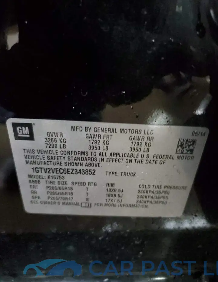 1GTV2VEC6EZ343852# 12