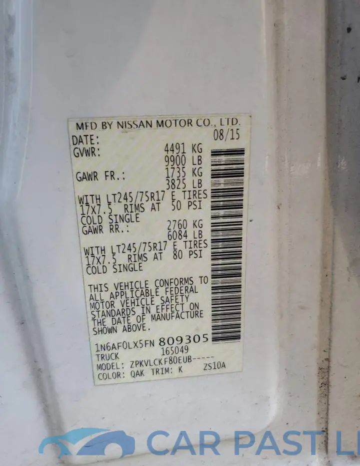 1N6AF0LX5FN809305# 14
