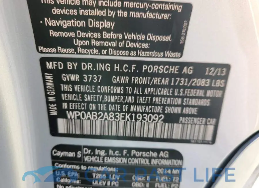 WP0AB2A83EK193092# 12