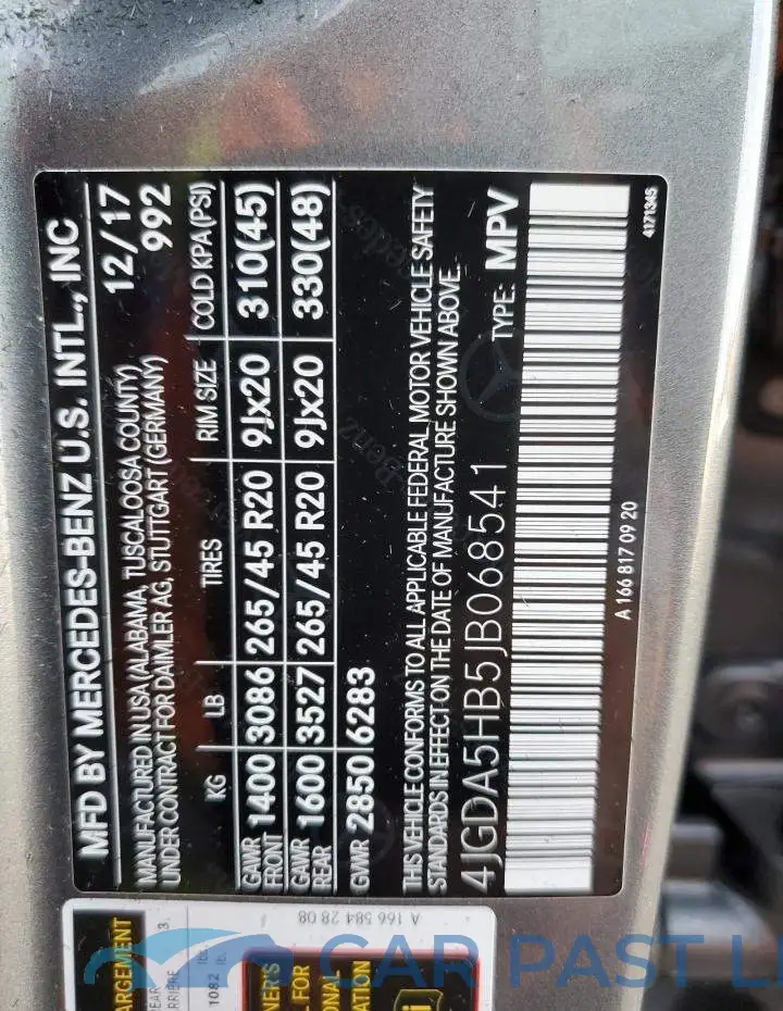 4JGDA5HB5JB068541# 13