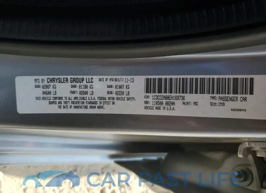 1C3CDZAB8EN169736# 12