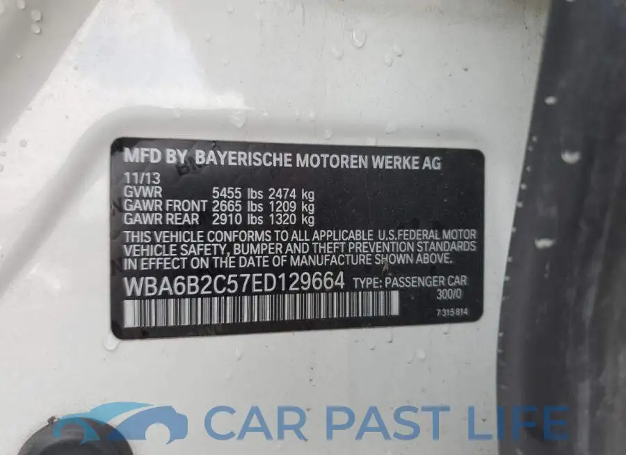 WBA6B2C57ED129664# 12