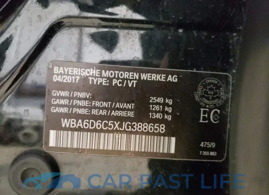 WBA6D6C5XJG388658# 12