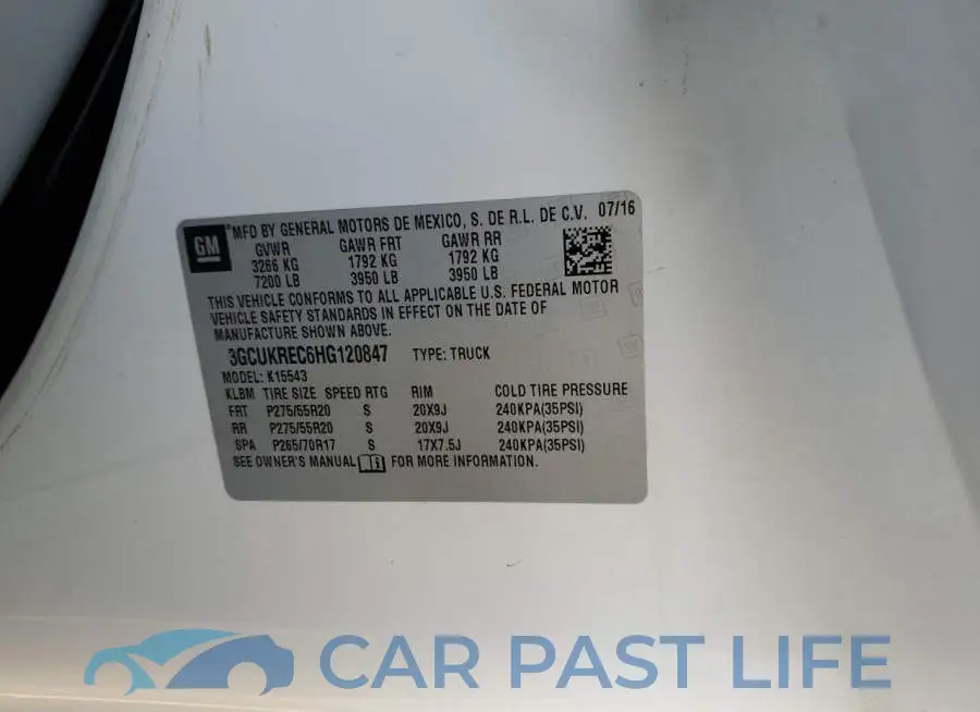 3GCUKREC6HG120847# 12