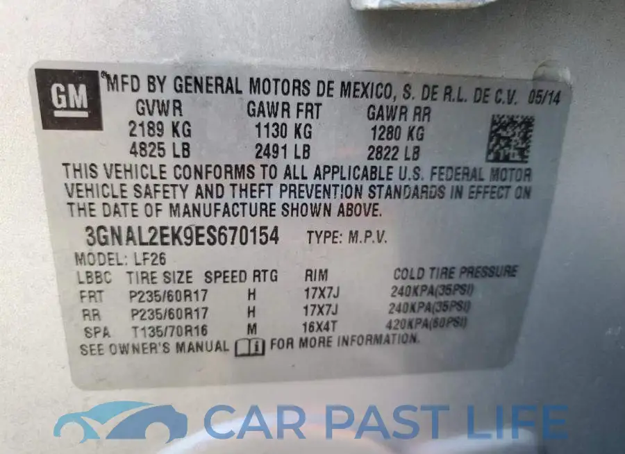 3GNAL2EK9ES670154# 12