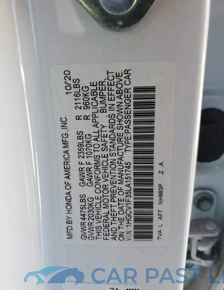 1HGCV1F35LA151745# 12