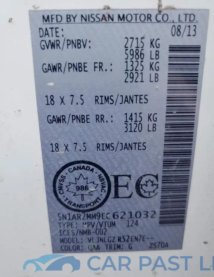 5N1AR2MM9EC621032# 14