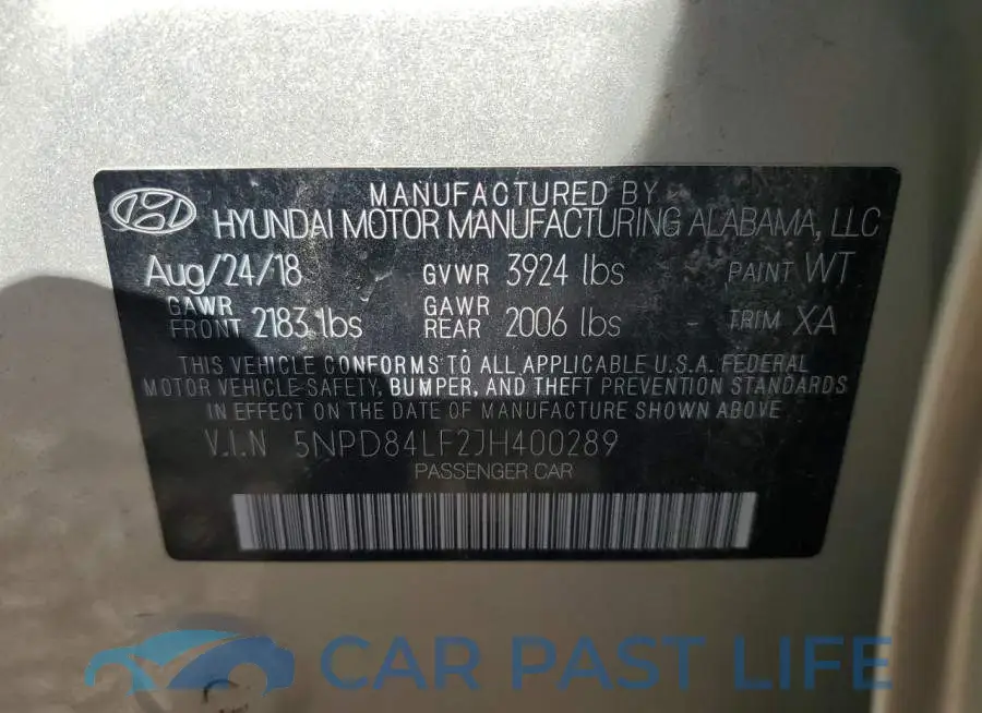 5NPD84LF2JH400289# 12