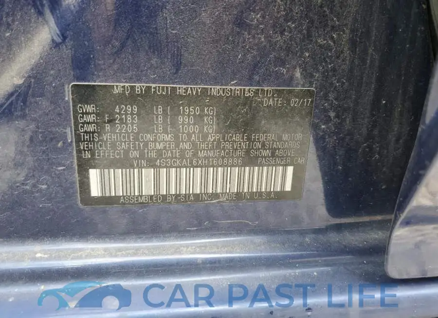 4S3GKAL6XH1608886# 12