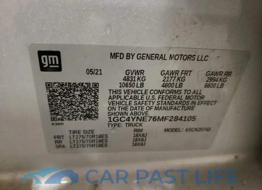 1GC4YNE76MF284105# 13