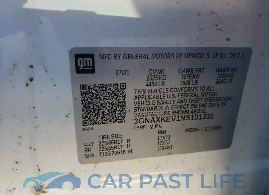 3GNAXKEV1NS101331# 12
