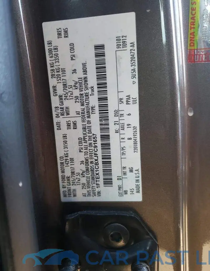 1FTEX1CBXJFC91657# 12