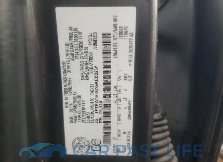 1FTFW1EG7GKE88236# 12