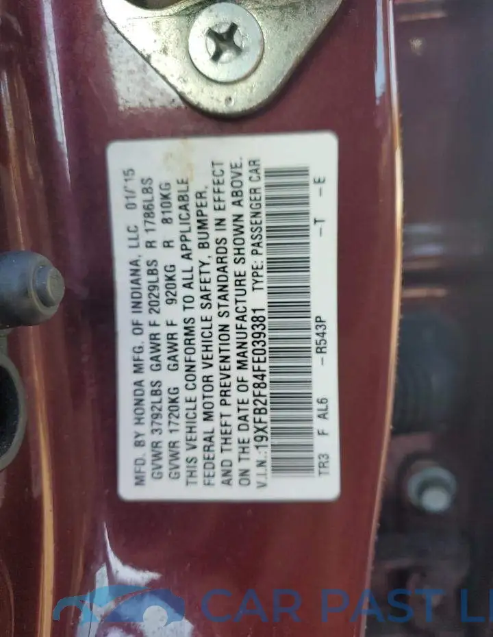 19XFB2F84FE039381# 12