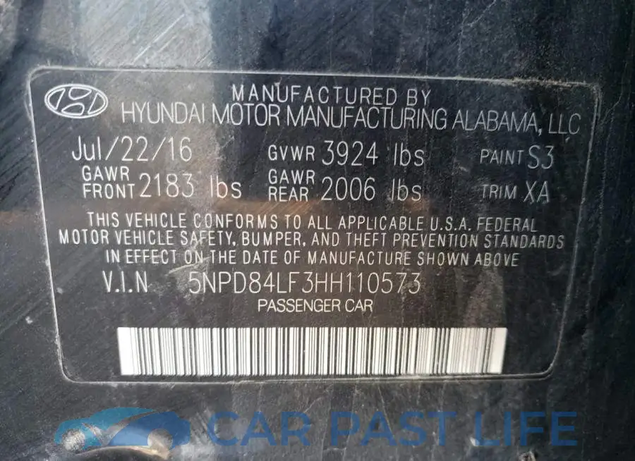 5NPD84LF3HH110573# 12