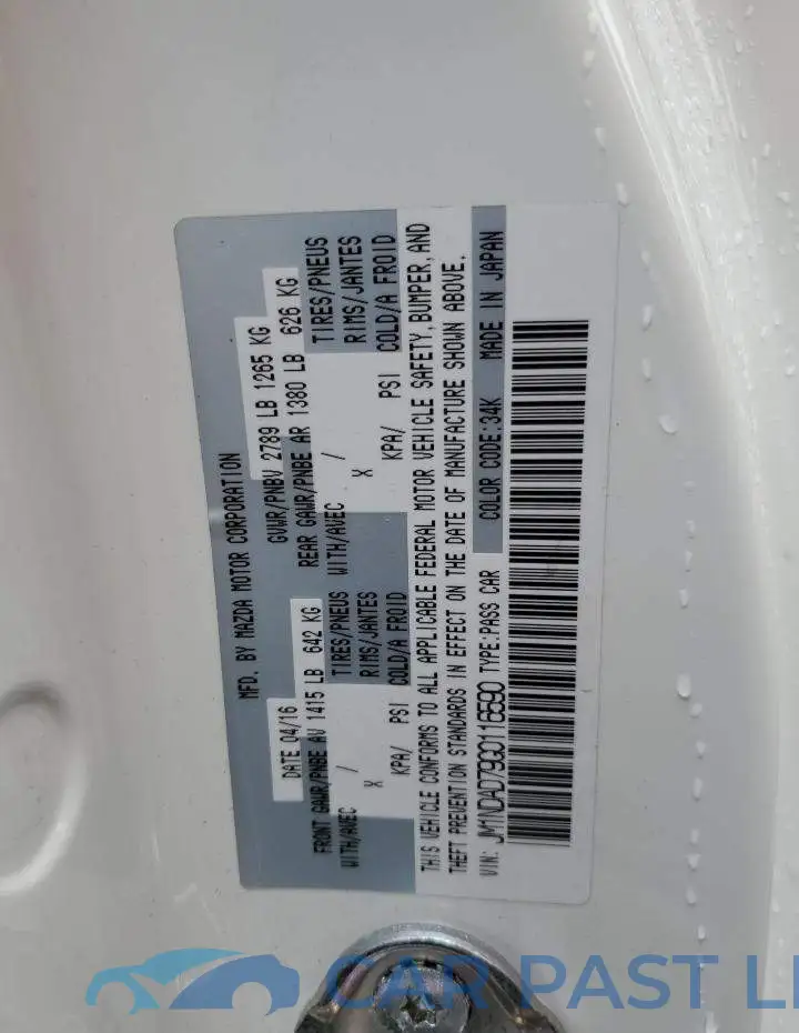 JM1NDAD79G0116590# 12