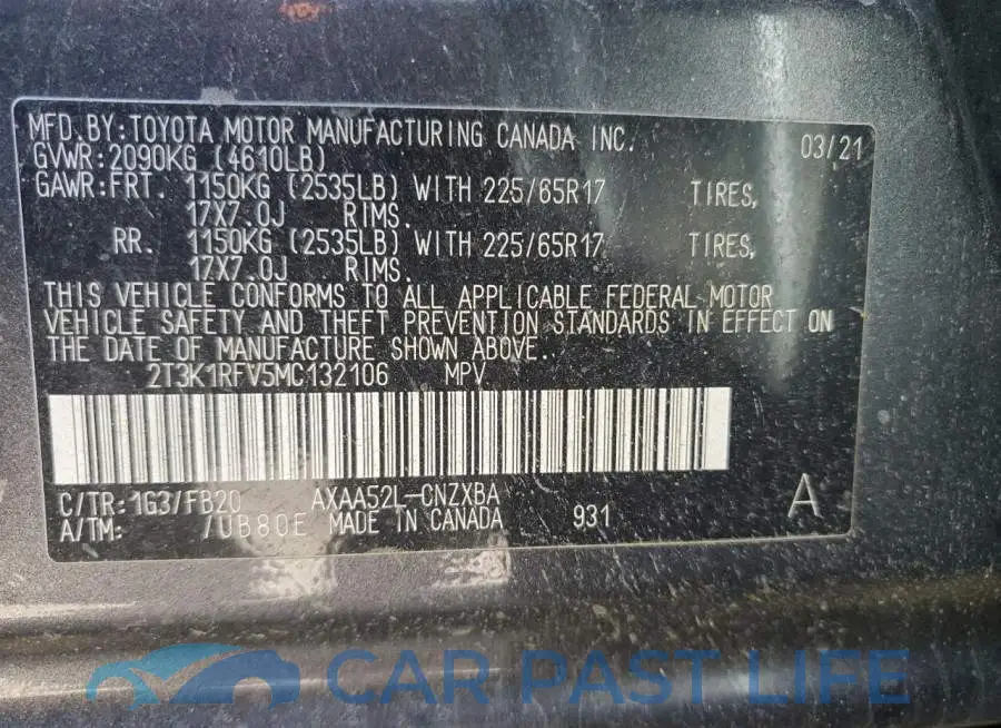 2T3K1RFV5MC132106# 12