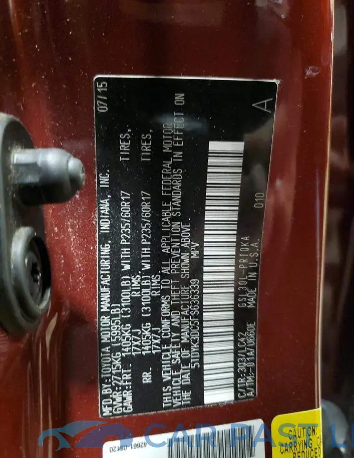 5TDYK3DC5FS636339# 14