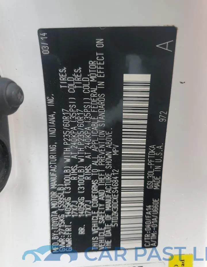 5TDZK3DCXES468412# 14