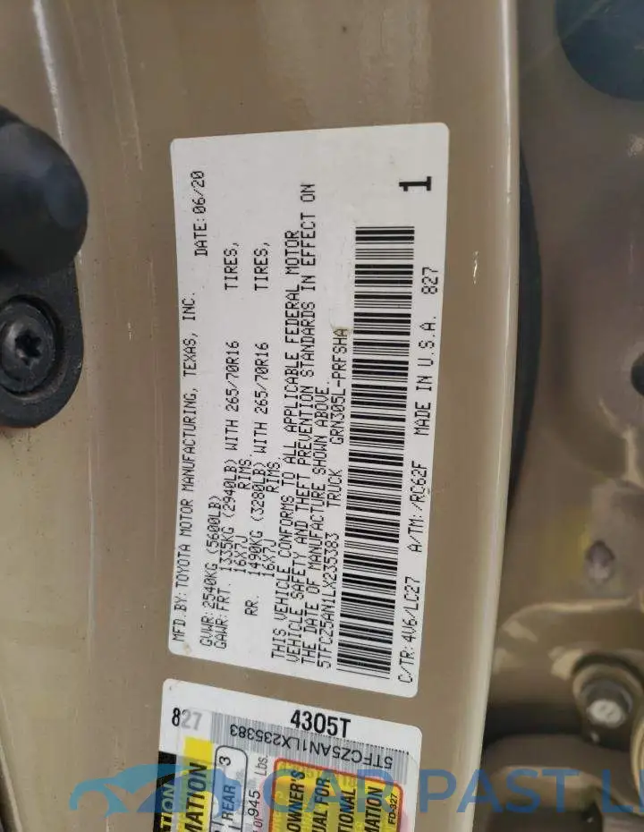 5TFCZ5AN1LX235383# 12