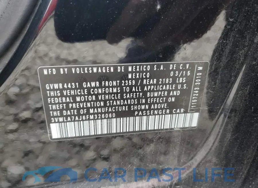 3VWLA7AJ6FM326060# 12