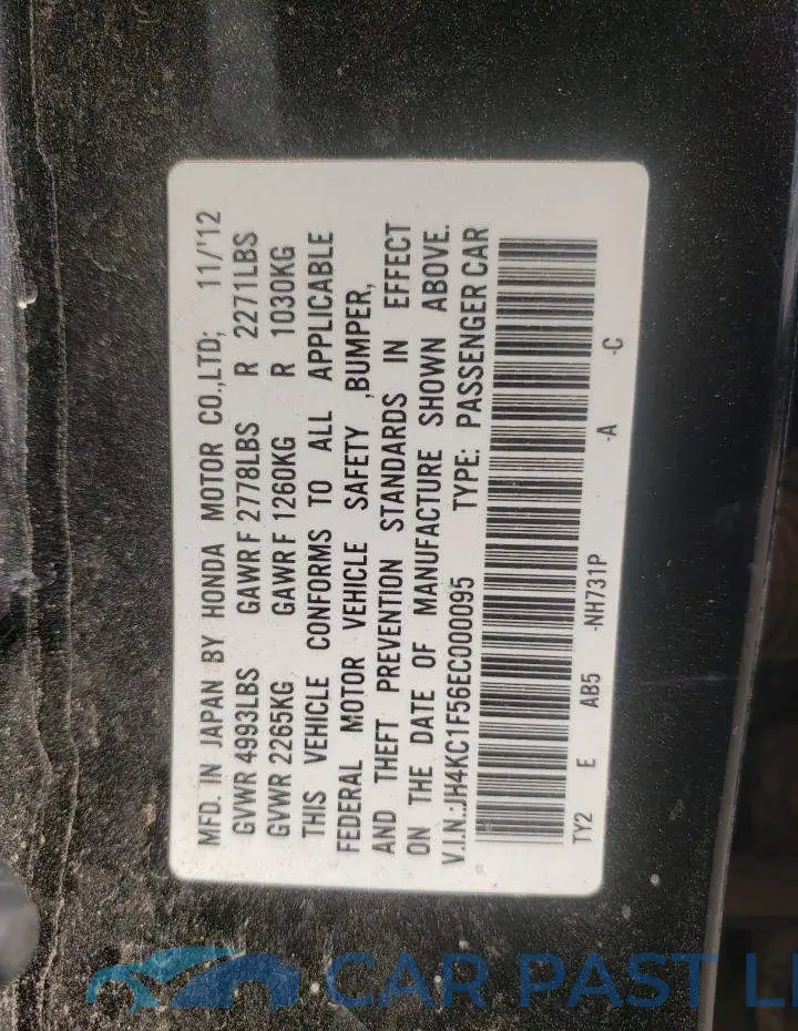 JH4KC1F56EC000095# 12