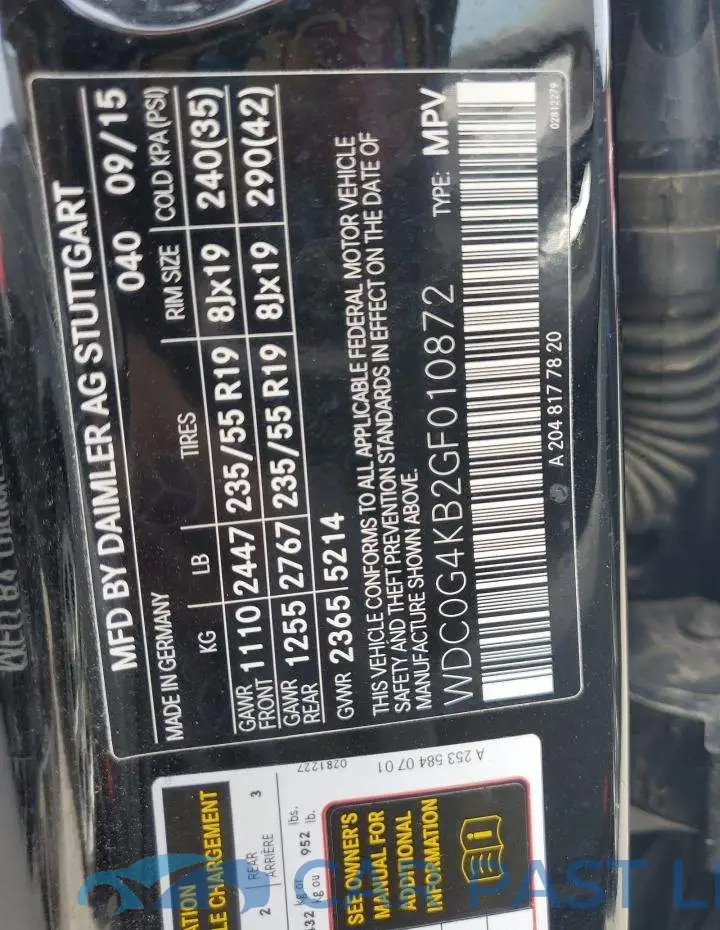 WDC0G4KB2GF010872# 13