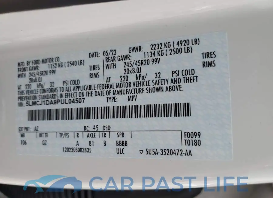 5LMCJ1DA9PUL04507# 13