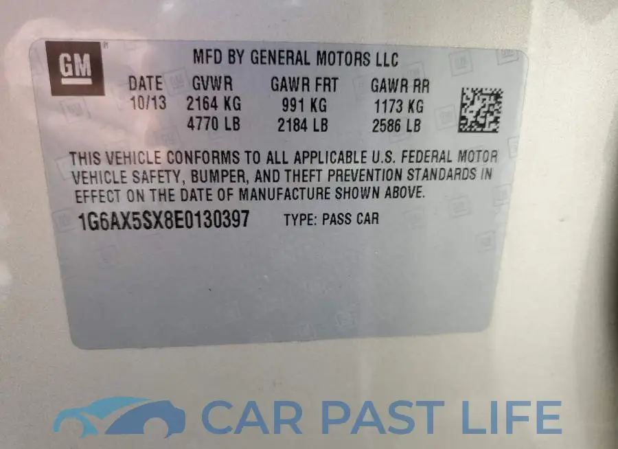 1G6AX5SX8E0130397# 12