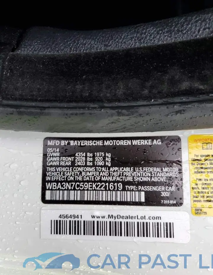 WBA3N7C59EK221619# 12