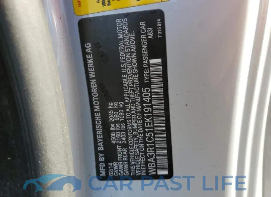 WBA3R1C51EK191405# 13