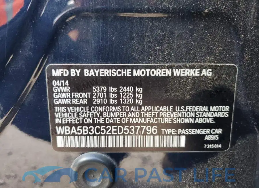 WBA5B3C52ED537796# 12