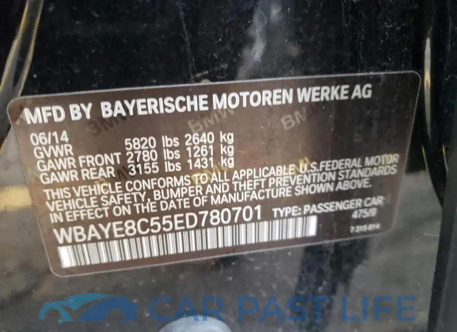 WBAYE8C55ED780701# 12