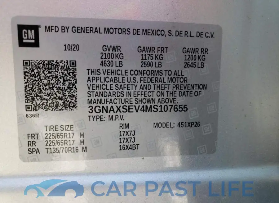 3GNAXSEV4MS107655# 12