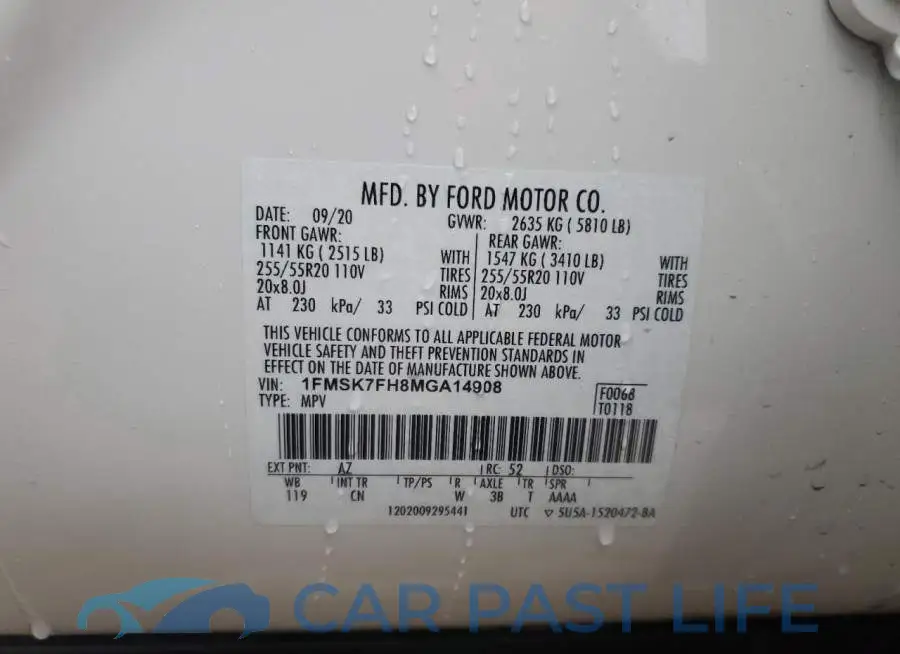 1FMSK7FH8MGA14908# 13