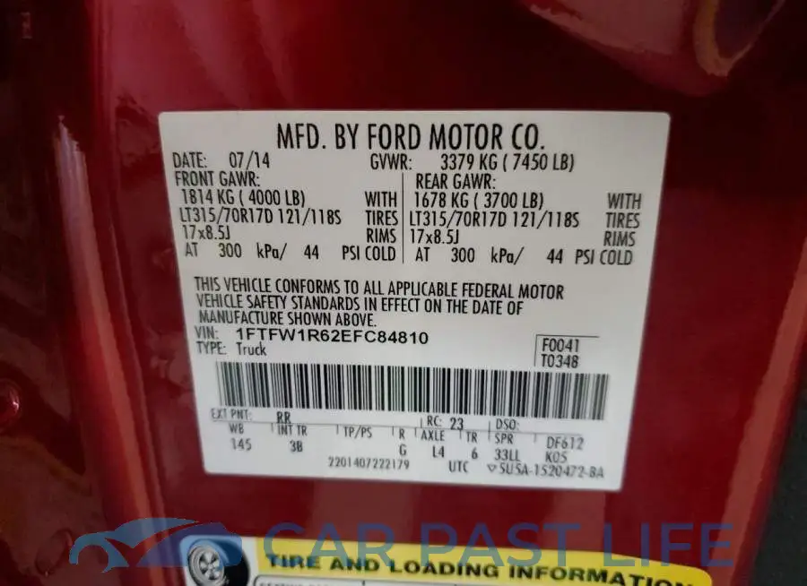 1FTFW1R62EFC84810# 12