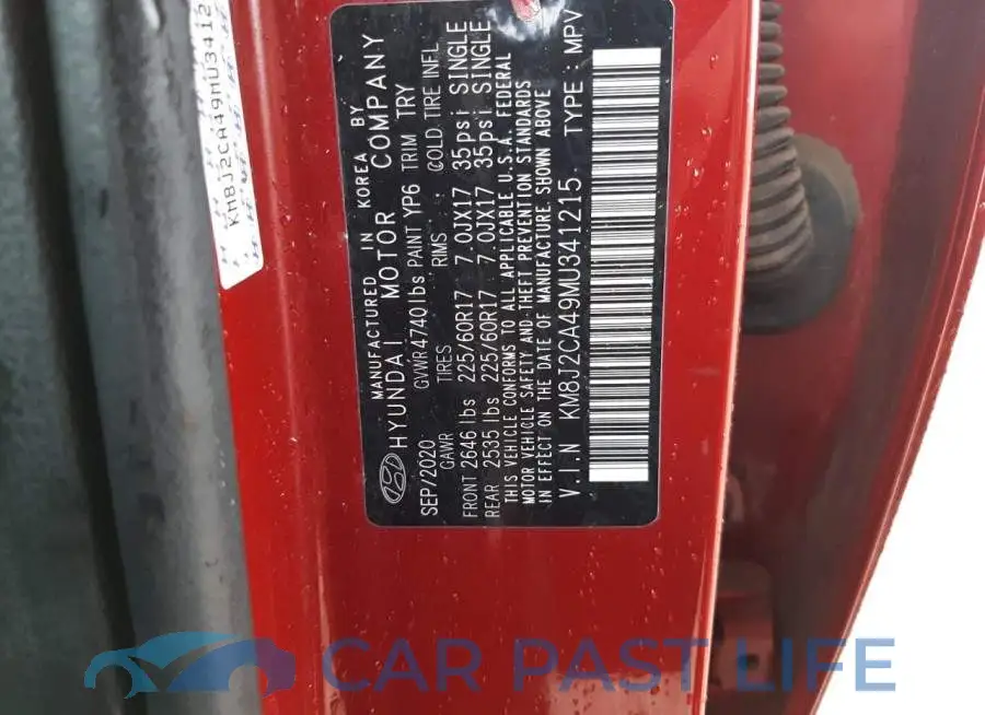 KM8J2CA49MU341215# 12